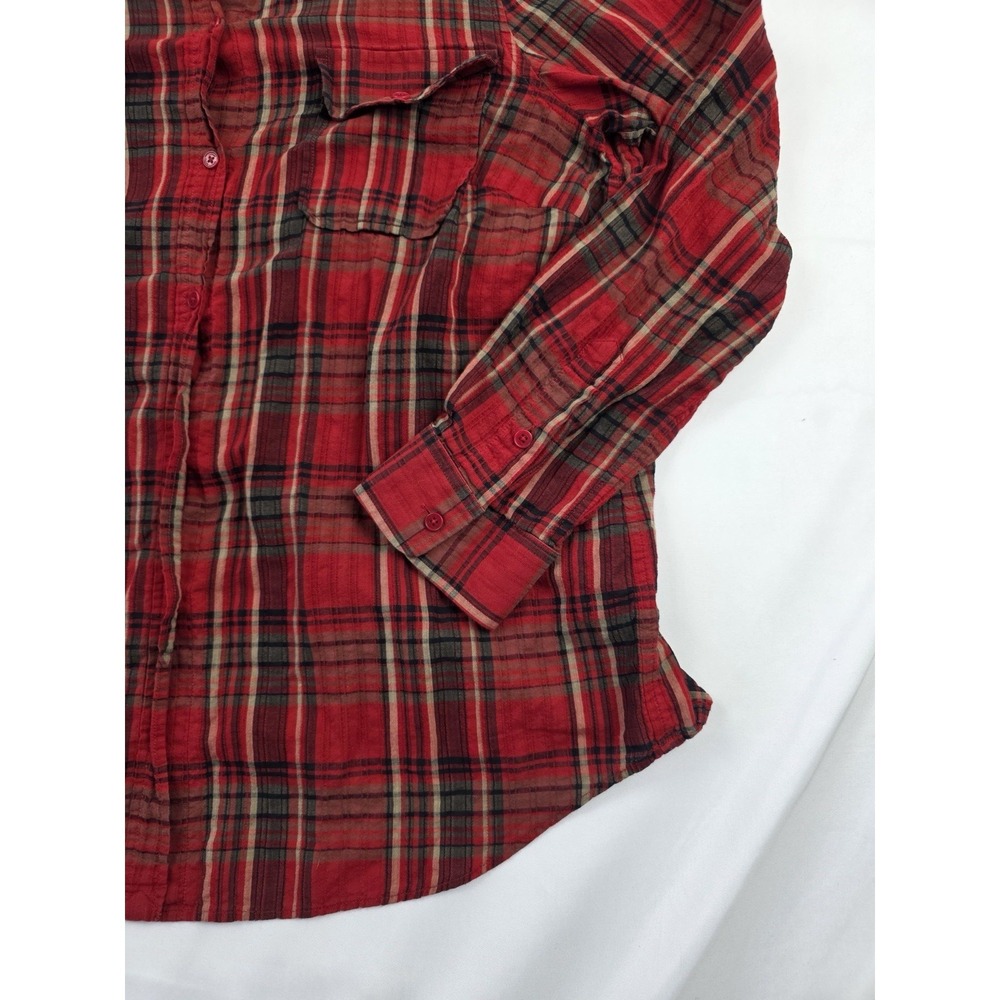 Lauren Ralph Lauren Plaid Shirt Red Cotton Button Up 2X‎ Preppy Classic - Picture 5 of 16